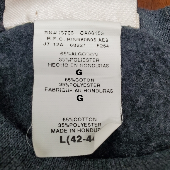 Hanes Camo America Men's Large Gray Sweater Sweatshirt Long Sleeve 100 Proof - Picture 8 of 10